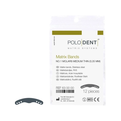 POLODENT MATRIXBANDJES NR.1 MOLAREN DUN 0,05mm (12st)