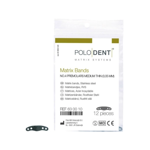 POLODENT MATRIXBANDJES NR.4 PREMOLAREN DUN 0,05mm (12st)