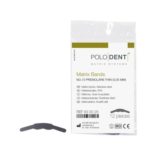 POLODENT MATRIXBANDJES NR.10 PREMOLAREN DUN 0,05mm (12st)