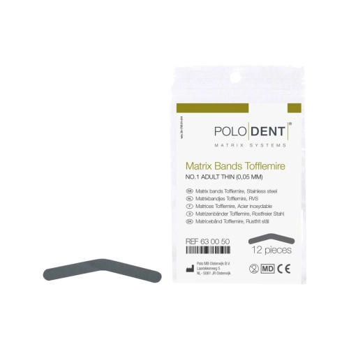 POLODENT MATRIXBANDJES NR.1 TOFFLEMIRE DUN 0,05mm (12st)