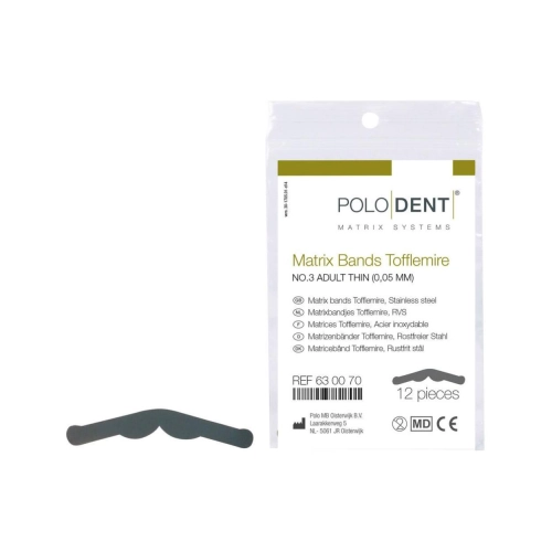 POLODENT MATRIXBANDJES NR.3 TOFFLEMIRE DUN 0,05mm (12st)