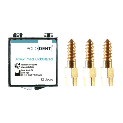 POLODENT SCREW POSTS GOLDPLATED S-5 8X1,65mm (12st)