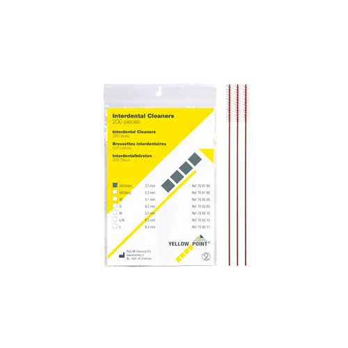YELLOW POINT INTERDENTAL CLEANERS XXS SHORT (2,5mm) (200st)