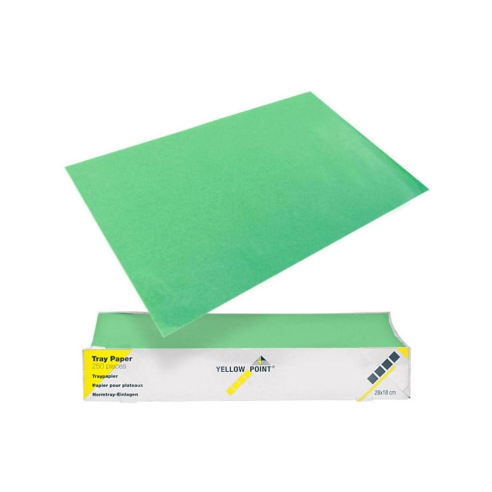 553043 - YELLOW POINT TRAYFILTERPAPIER GROEN 18x28cm (250st)