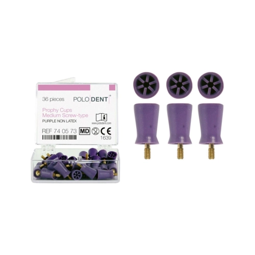 POLODENT POLIJSTCUPS NON LATEX PAARS MEDIUM SCREW-TYPE (36st)