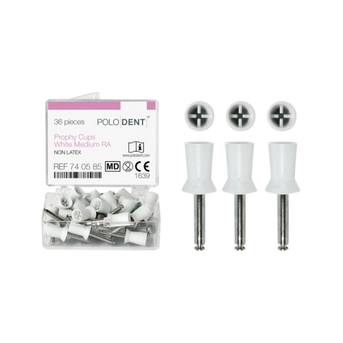 POLODENT POLIJSTCUPS NON LATEX WIT, MEDIUM RA (36st)