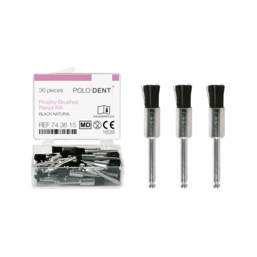 POLODENT POLIJSTBORSTELS PENSEEL ZWART RA (36st)