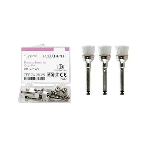 POLODENT POLIJSTBORSTELS CUP WIT NYLON RA (10st)