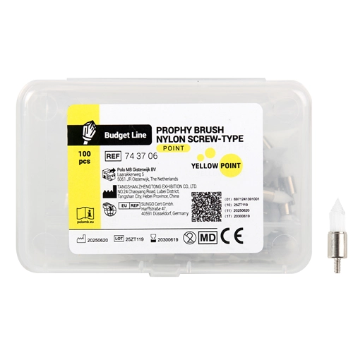 YELLOW POINT BUDGET LINE POLIJSTBORSTELS POINTS WIT NYLON SCREW-TYPE (100st)