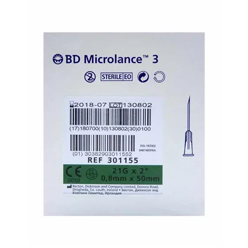 B&D MICROLANCE NAALDEN 0,80 x 50mm ( 21G x 2 ) (100st)