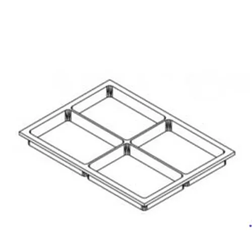 ZILFOR MOBILE TRAY LADENINSERT 4-VAKS LAAG NR.BA-A04 (L45xB32xH3,7cm)