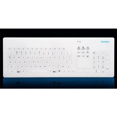 CLEANKEYS KEYBOARD GLASS WIRED 102-KEYS (GERMAN)